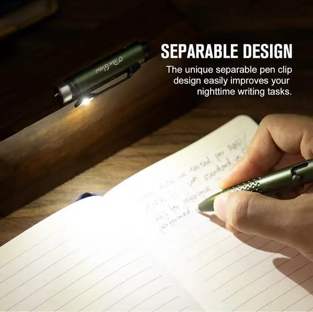 Alt view image 4 of 7 - OPen Glow EDC Pen Light 120 Lumens with Green Beam Rechargeable LED Flashlight for Outdoor Uses Writing Adventure Professional Business Gift(OD Green)