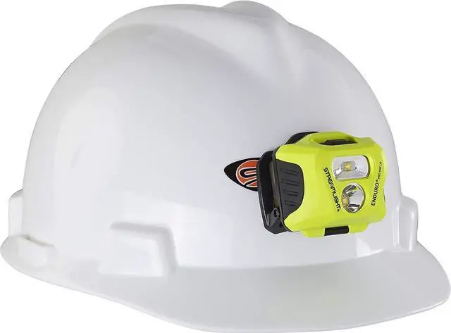 Alt view image 4 of 7 - 61424 Enduro Pro Haz-Lo 160-Lumen Multi Function Headlamp Includes 3 AAA Alkaline Batteries Rubber Hard Hat Strap Elastic Head Strap 3M Dual Lock Yellow