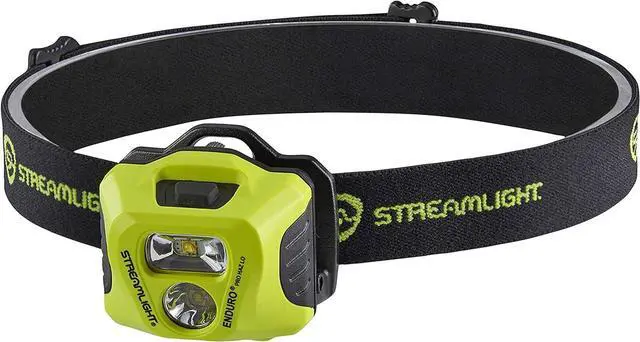 Main image of 61424 Enduro Pro Haz-Lo 160-Lumen Multi Function Headlamp Includes 3 AAA Alkaline Batteries Rubber Hard Hat Strap Elastic Head Strap 3M Dual Lock Yellow