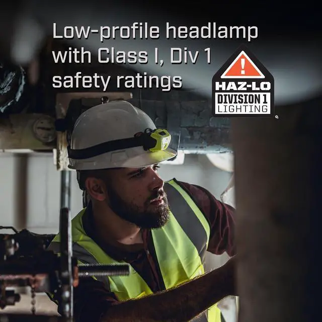 Alt view image 5 of 7 - 61424 Enduro Pro Haz-Lo 160-Lumen Multi Function Headlamp Includes 3 AAA Alkaline Batteries Rubber Hard Hat Strap Elastic Head Strap 3M Dual Lock Yellow