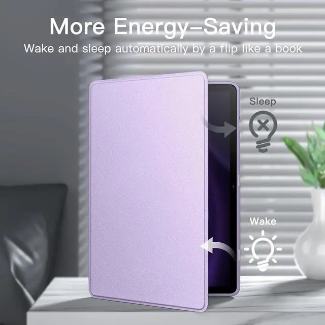 Alt view image 5 of 6 - Case for  Galaxy Tab S9 FE 10.9-Inch with S Pen Holder Slim Folio Stand Protective Tablet Cover Multi-Angle Viewing (Lavender)