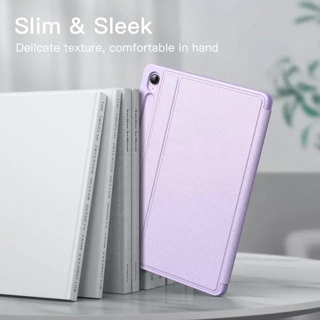 Alt view image 4 of 6 - Case for  Galaxy Tab S9 FE 10.9-Inch with S Pen Holder Slim Folio Stand Protective Tablet Cover Multi-Angle Viewing (Lavender)