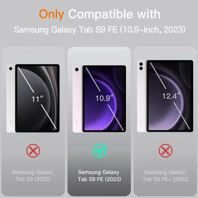 Alt view image 2 of 6 - Case for  Galaxy Tab S9 FE 10.9-Inch with S Pen Holder Slim Folio Stand Protective Tablet Cover Multi-Angle Viewing (Lavender)