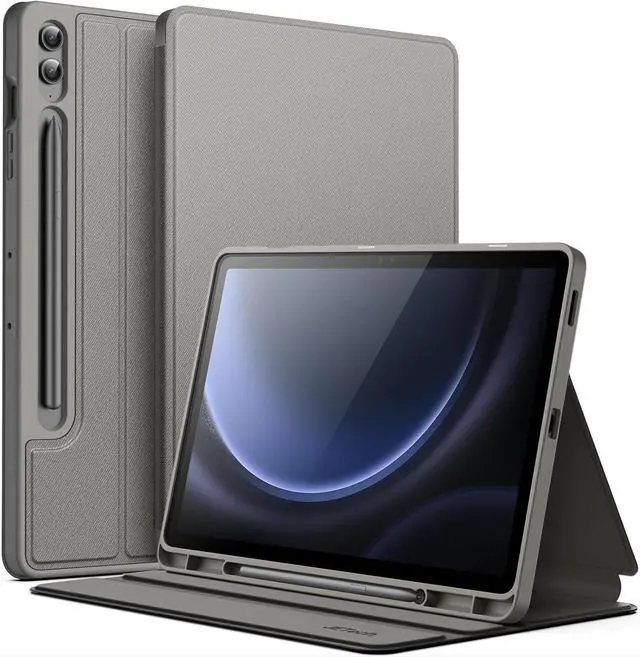Main image of Case for  Galaxy Tab S9 FE+ / S9 FE Plus 12.4-Inch with S Pen Holder Slim Folio Stand Protective Tablet Cover Multi-Angle Viewing (Gray)