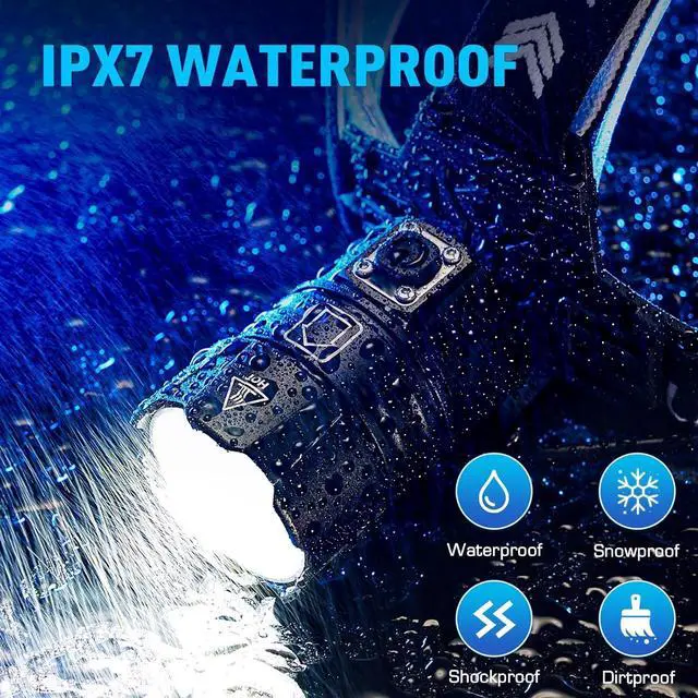 Alt view image 7 of 7 - 3000 Lumen LED Rechargeable Headlamp 95H Long Battery Life Head Lamp with 5 Modes & IPX7 Waterproof & Zoomable 120° Adjustable Head Light for Adults Outdoor Camping Hardhat