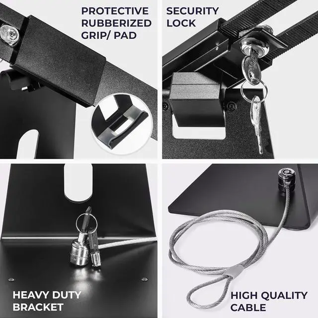 Alt view image 4 of 7 - Anti-Theft Tablet Stand iPad Security Holder with Lock Black 10-13 Inch Kiosk Stand Mount Swivel Adjustable for iPad Pro Air POS Register Retail Business Checkout Cashier