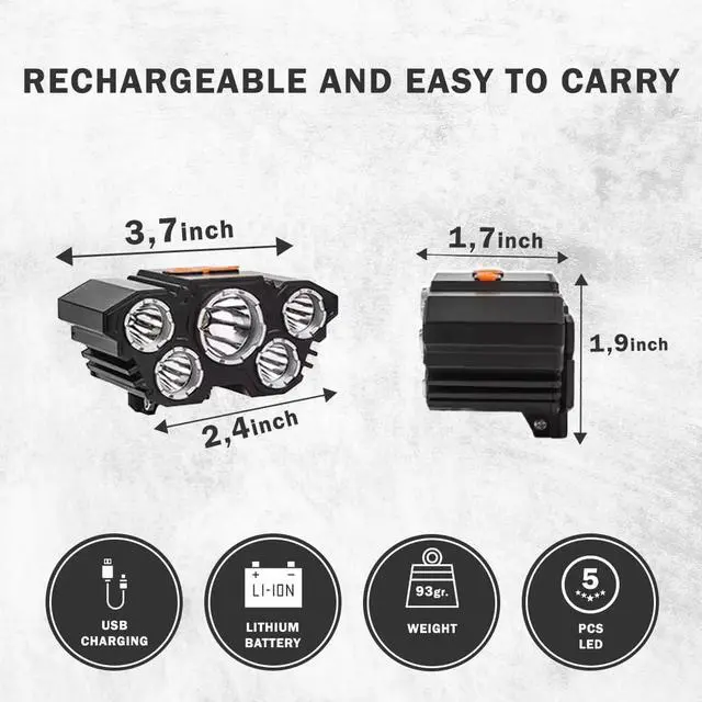 Alt view image 3 of 7 - Rechargable Headlamp Led Head Lamp with 4 Modes Waterproof Head Lights For Forehead Hard Hat Light Adjustable Head Flashlight For Adults Bright Coast Headlamp for Outdoor Camping Hiking Running