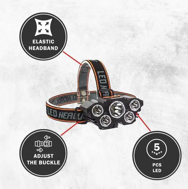 Alt view image 2 of 7 - Rechargable Headlamp Led Head Lamp with 4 Modes Waterproof Head Lights For Forehead Hard Hat Light Adjustable Head Flashlight For Adults Bright Coast Headlamp for Outdoor Camping Hiking Running