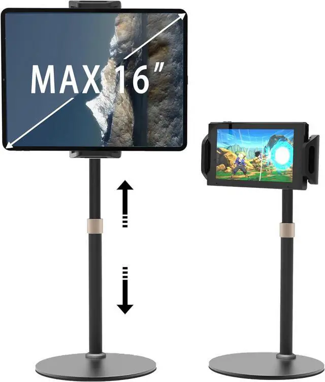 Main image of Tablet Stand and Holder Adjustable Bendable Holder for Desk Stable Compatible with Ipad Pro 12.9 11 10.2 Mini Kindle Switch Nexus Tab Portable Screen and Most 4.7-16 Devices