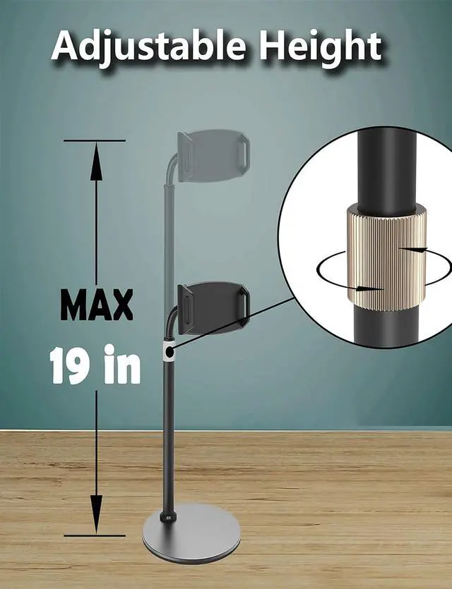 Alt view image 3 of 7 - Tablet Stand and Holder Adjustable Bendable Holder for Desk Stable Compatible with Ipad Pro 12.9 11 10.2 Mini Kindle Switch Nexus Tab Portable Screen and Most 4.7-16 Devices