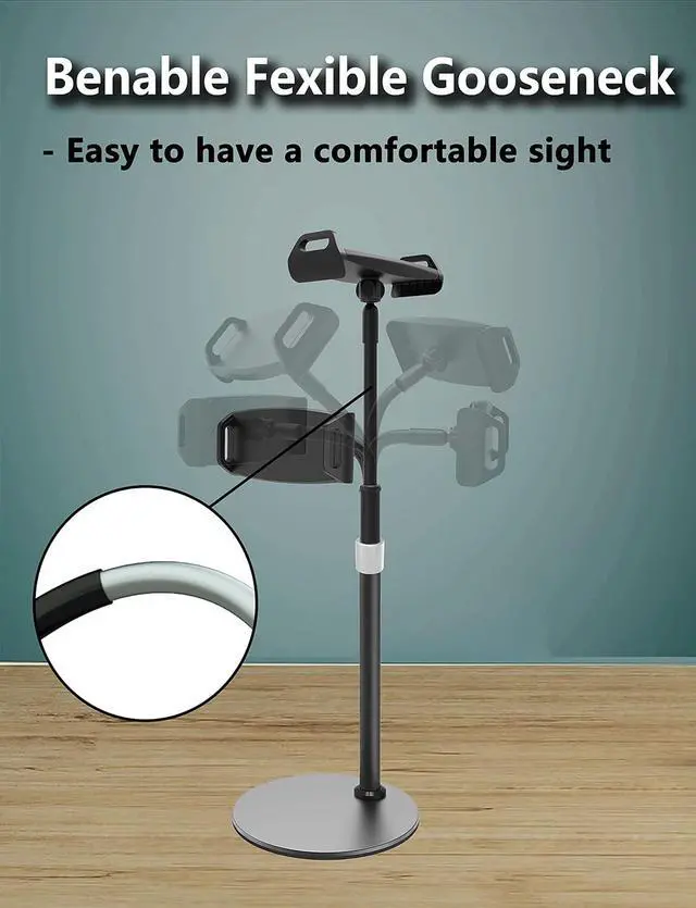 Alt view image 4 of 7 - Tablet Stand and Holder Adjustable Bendable Holder for Desk Stable Compatible with Ipad Pro 12.9 11 10.2 Mini Kindle Switch Nexus Tab Portable Screen and Most 4.7-16 Devices