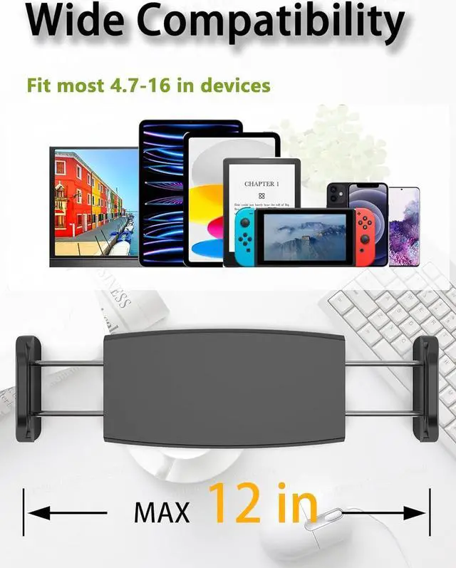 Alt view image 6 of 7 - Tablet Stand and Holder Adjustable Bendable Holder for Desk Stable Compatible with Ipad Pro 12.9 11 10.2 Mini Kindle Switch Nexus Tab Portable Screen and Most 4.7-16 Devices