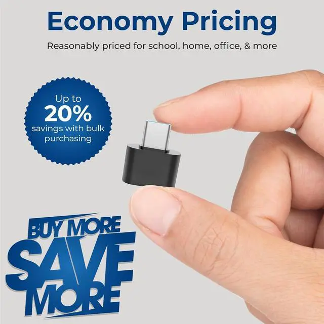 Alt view image 2 of 7 - USB C to USB Adapter (5 Pack) Inexpensive Economy Pricing for Bulk Purchases Convert USB port for Laptop Phone Computer Keyboard USB C to USB A USB-C Male to USB-A Female 2.0 Adapter
