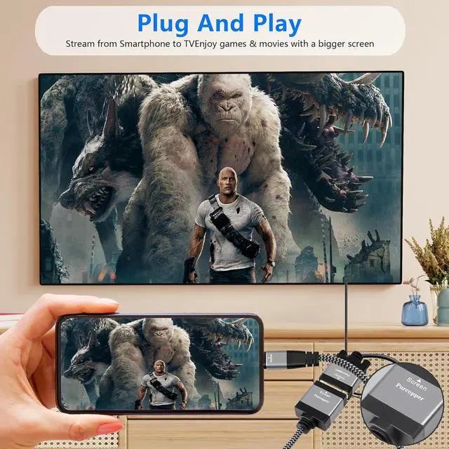 Alt view image 4 of 6 - USB C to VGA Adapter 2 Pack USB 3.1 Type-C Male (Source) to VGA Female (Screen) Braided Cord Converter Connector Thunderbolt 3/4 Compatible for iPhone16 Series MacBook Pro Air iPad Pro Galaxy 24