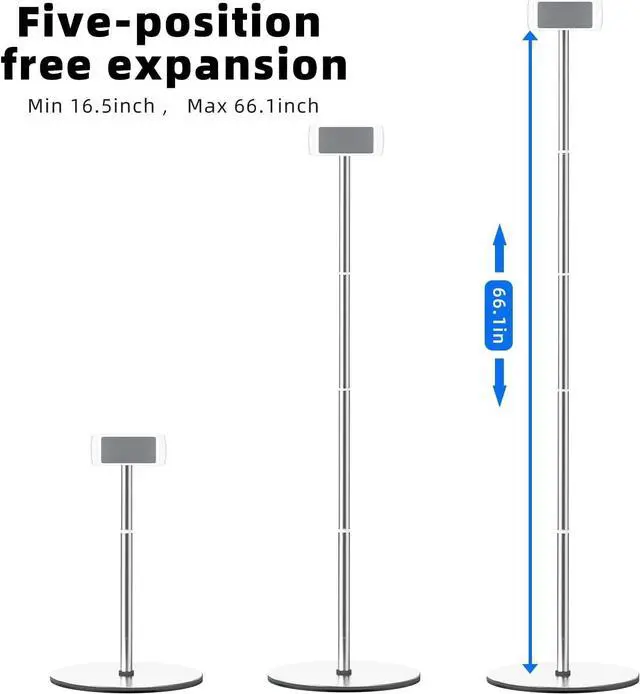 Alt view image 3 of 7 - Heavy-Duty Tablet Floor Stand - 66.1 Height-Adjustable Overhead Bed Phone/Tablet Holder Fits 4.7-12.9 iPad Pro/Air/Mini Kindle & Cell Phones