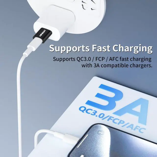 Alt view image 3 of 7 - USB to USB C Adapter 2PCS 5Gbps USB C Female to USB3.0 Male Adapter OTG Converter Fast Charging/Transfer Type C to USB Adapter for M-acBook i-Pad i-Phone15 16 G-alaxy A-ppleWatch A-irpods Black