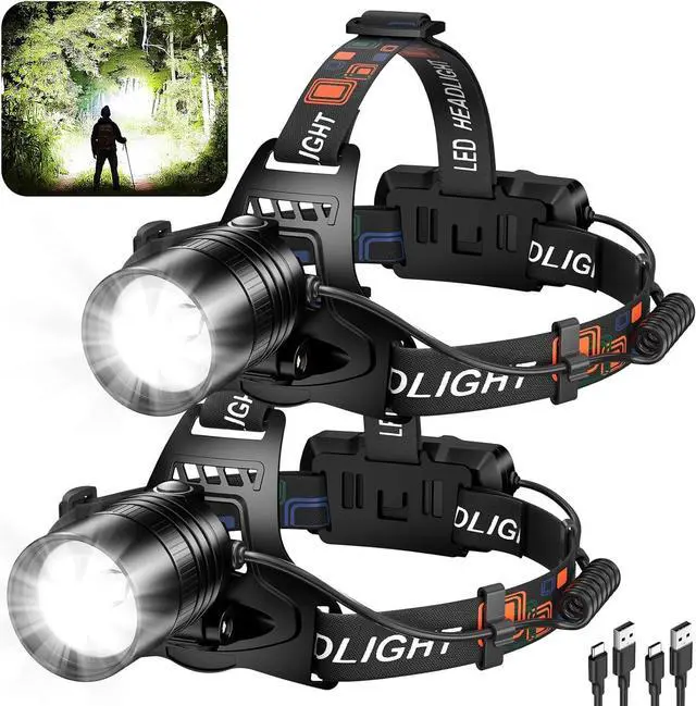 Main image of LED Headlamps PRO (4-Pack) IPX4 Water Resistant Headlamps High-Performance Head Light for Outdoors Camping Running Storm Survival (Batteries Included)