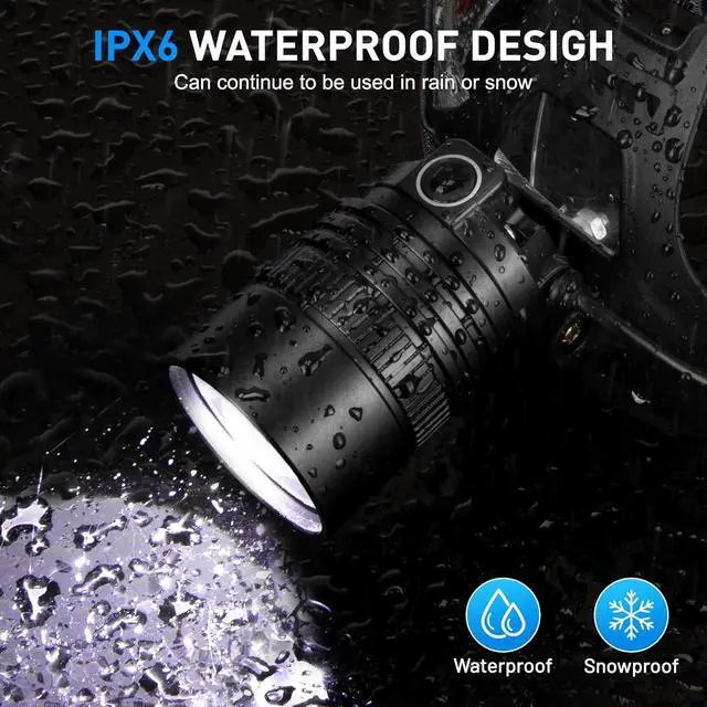 Alt view image 7 of 7 - LED Headlamps PRO (4-Pack) IPX4 Water Resistant Headlamps High-Performance Head Light for Outdoors Camping Running Storm Survival (Batteries Included)