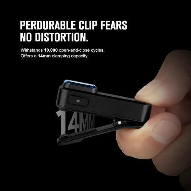 Alt view image 6 of 7 - Oclip Rechargeable EDC Flashlight 300 Lumens Dual Light Sources Compact Pocket Clip Light Convenient USB C Charging Magnetic for Night Working Cycling Emergency Signaling Tool (Black)
