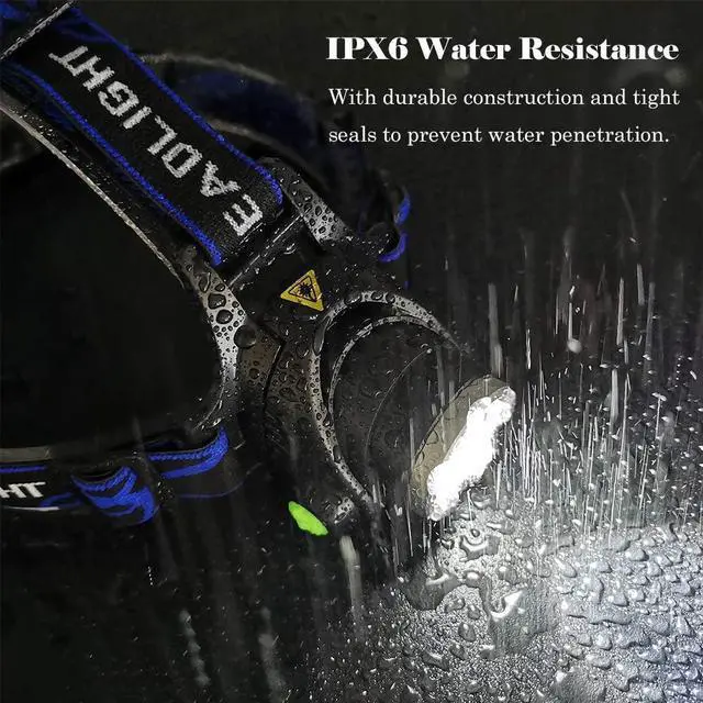 Alt view image 5 of 7 - Multicolor Headlamp Flashlight 1000 Lumen Waterproof Zoomable Led Headlight with White Red Green Blue Light