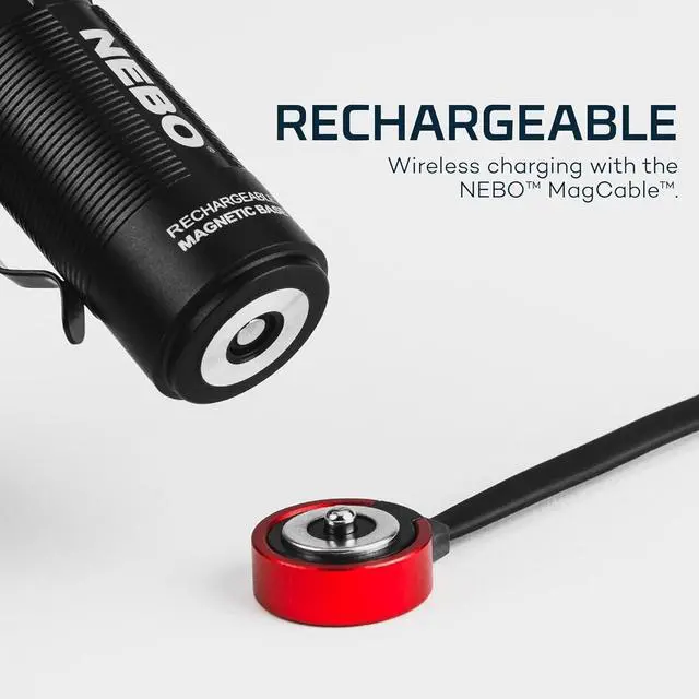 Alt view image 5 of 6 - SWYVEL 1000 Lumen USB Wireless Rechargeable Aluminum Flashlight: Compact 90 Degree Rotating Swivel Head Work Light 5 Light Modes Pocket Clip Magnetic Base for Hands-Free Lighting -Black