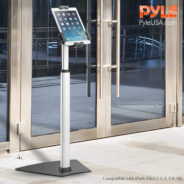 Alt view image 6 of 7 - Anti-Theft Tablet Security Stand Kiosk-Heavy Duty Aluminum Metal Floor Standing Mount Tablet Case Holder Display w/Height Adjustable Pole Fits iPad Mini 2 3 4 Air  Tablets-PSPADLK60