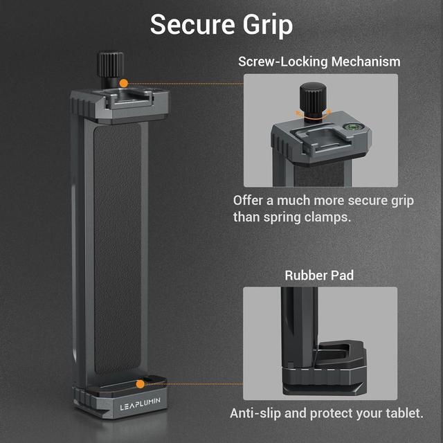 Alt view image 3 of 7 - Tripod Mount Adapter for iPad Aluminum Tripod Mount Holder for Tablet Tablet Tripod Mount with 1/4 Screw Universal Tripod Mount for iPad Mini Compatible with 4.7-12.9 Most Tablet