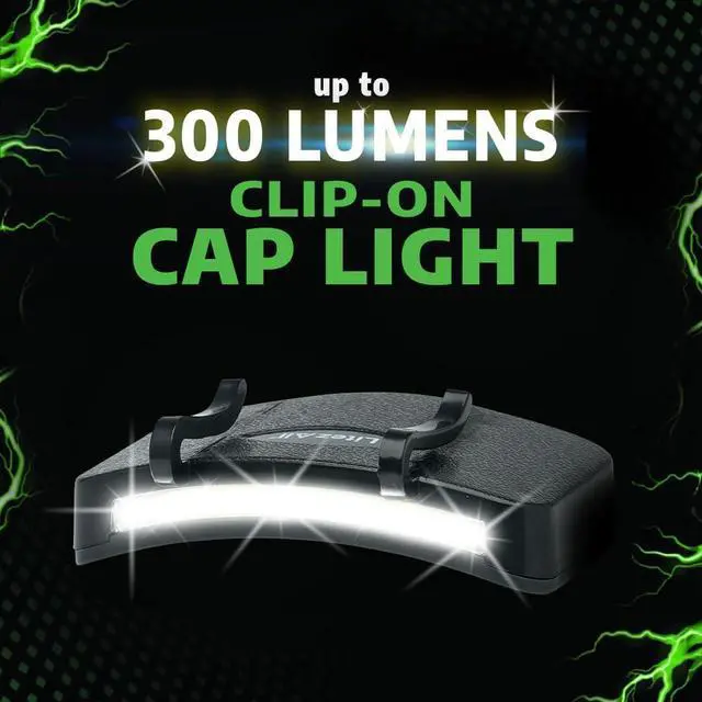 Alt view image 2 of 5 - Adjustable LED Cap Light 300 Lumens Battery Powered Weather Resistant Versatile Lighting Solution for Outdoor Activities