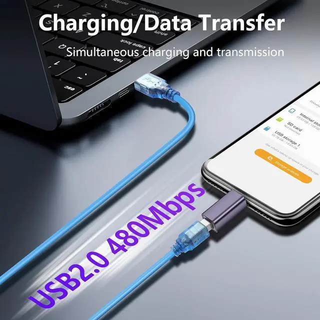 Alt view image 3 of 6 - Micro USB to USB B Adapter Micro USB 5pin Male to USB Type B 2.0 Female Connect Converter Support Charging Data Transfer for Printer Scanner Electronic Midi Piano-2 Pack