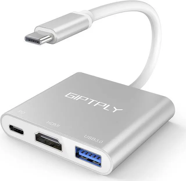Main image of USB C to HDMI Adapter 3-in-1 USBC Digital AV Multiport Adapter USB Type C Converter to 4K@30Hz HDMI USB 3.0 100W PD for MacBook Pro/Air iPad Pro Chromebook  HP  Surface