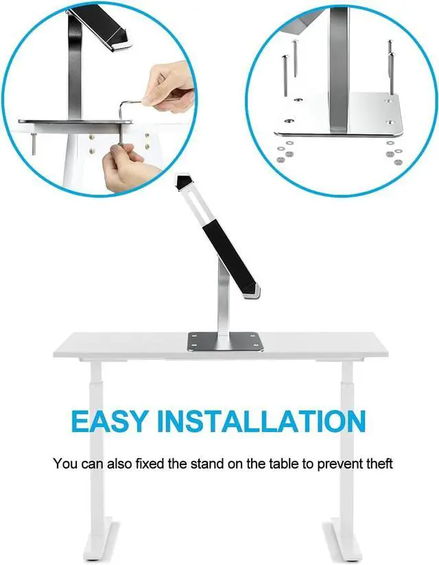 Alt view image 7 of 7 - Anti-Theft Desktop Tablet Kiosk Stand Holder Heavy Duty Countertop Tablet POS Display Mount with Security Lock and Key Compatible with iPad Pro/Air/Mini Galaxy Tabs More 7-11 Tablets