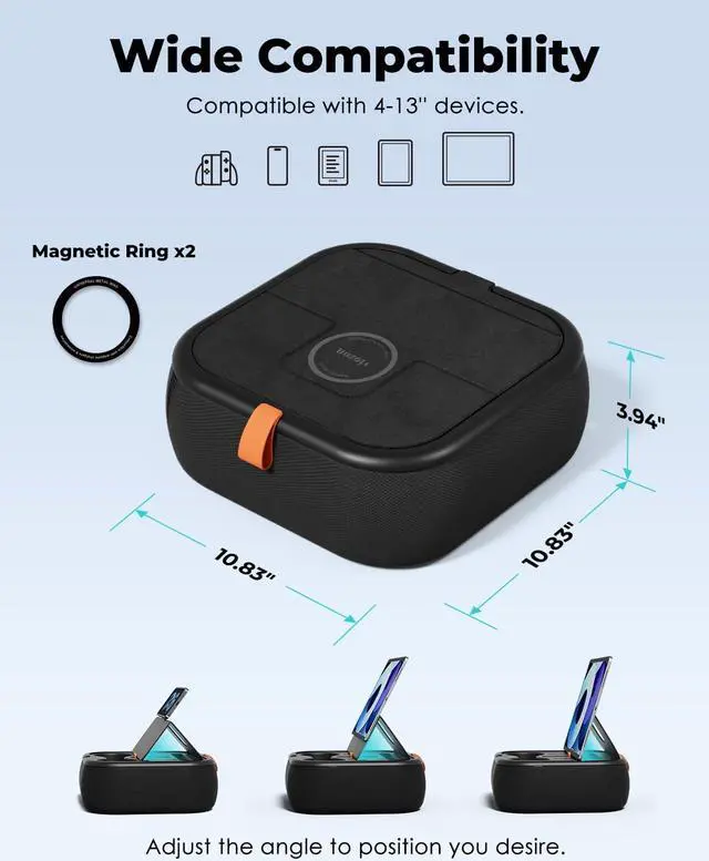 Alt view image 3 of 6 - Tablet Stand Pillow Compatible with 4-13 Phone/Tablet iPad iPhone  Kindle Google Magnetic Phone Stand for Desk Kindle Pillow Stand for Bed with Cozy Fabric and Two Cup Size Bowl.B