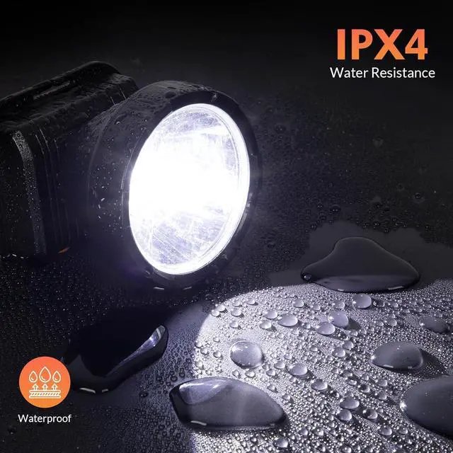 Alt view image 5 of 7 - Headlamp Rechargeable - Super Bright Spotlight with 2 Modes - LED Flashlight Headlight for Camping Fishing Hiking