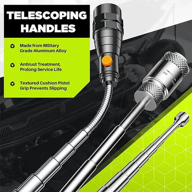 Alt view image 2 of 6 - Telescoping Magnetic Pickup Tool Set-Extendable Magnet Flashlight with Inspection Mirror Birthday Gifts for Men or Women Boyfriend Him Husband Father Handyman Mechanic