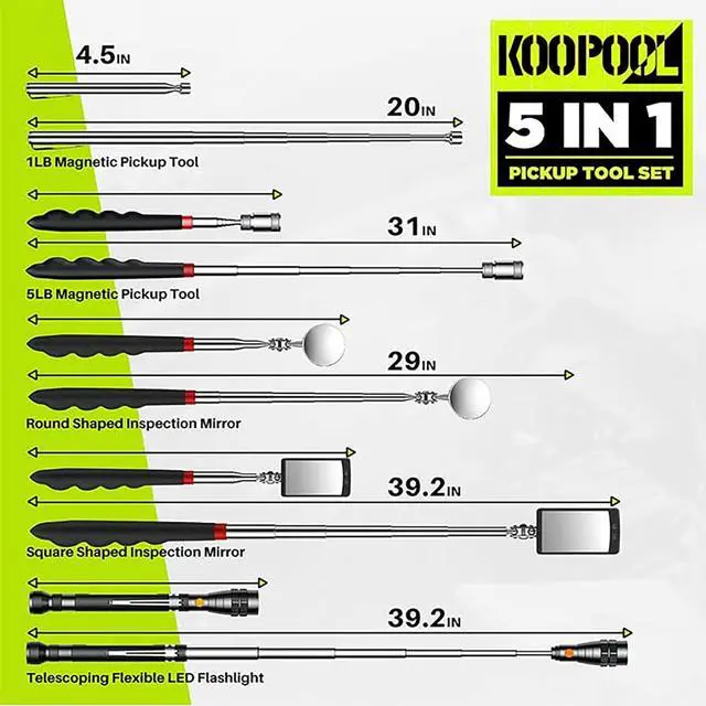 Alt view image 6 of 6 - Telescoping Magnetic Pickup Tool Set-Extendable Magnet Flashlight with Inspection Mirror Birthday Gifts for Men or Women Boyfriend Him Husband Father Handyman Mechanic
