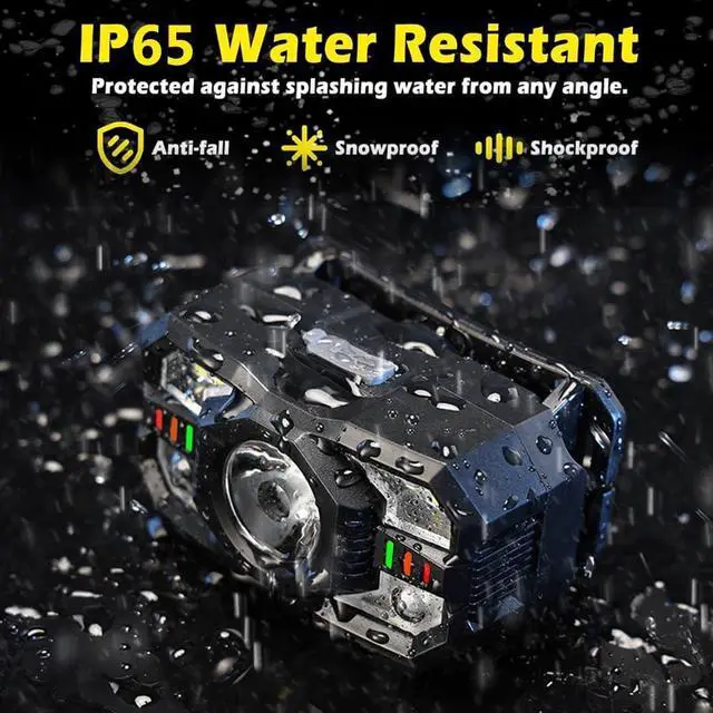 Alt view image 6 of 7 - Headlamp Rechargeable 1200 Lumen Ultra Bright LED Head Lamp Flashlight with White Red Light Motion Sensor Waterproof Headlight 5 Modes Lights for Outdoor Camping Fishing Running (2 Pack)