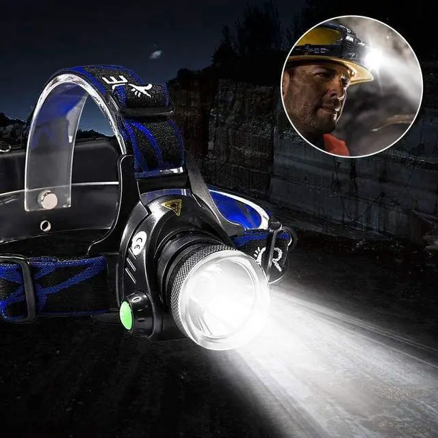 Alt view image 3 of 7 - Wrrozz LED Headlamp Head Flashlight Super Bright Tactical Rechargeable Head Lamp for Adults Waterproof Headlight for Outdoor Running Hunting Reading Hiking Camping Night Fishing