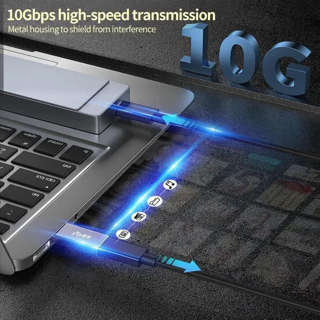 Alt view image 2 of 7 - [10Gbps 2 Pack] USB C Female to USB A Male Adapter - USB 3.2 Converter High Speed 10Gbps Data Transfer & 60W Fast Charging Compatible with Apple/iPhone/iPad