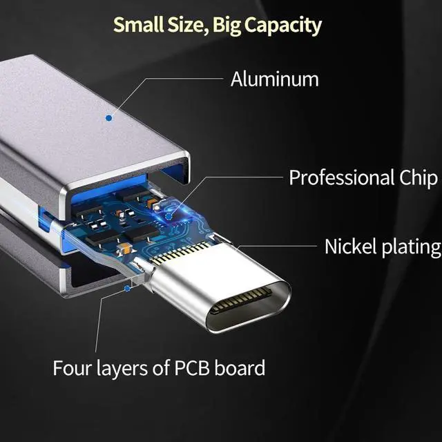 Alt view image 4 of 7 - [10Gbps 2 Pack] USB C Female to USB A Male Adapter - USB 3.2 Converter High Speed 10Gbps Data Transfer & 60W Fast Charging Compatible with Apple/iPhone/iPad