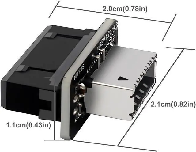 Alt view image 5 of 6 - USB 3.2 Gen 1 to USB 3.2 Gen 2 Header Adapter USB 3.1 Type-E Key-A to USB 3.0 20 Pin Header Converter for Type C Motherboard (Vertical Type)