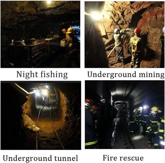Alt view image 3 of 6 - Waterproof Explosion Proof Safety Mining Headlight Rechargeable LED Miners Head Light Flashlight Underground Head Lamp Coal Mining Lights for Hard Hat(Red)