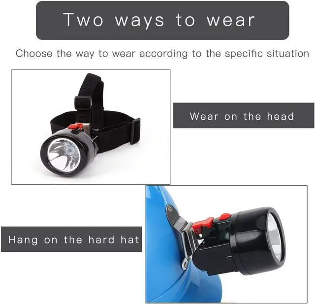 Alt view image 5 of 6 - Waterproof Explosion Proof Safety Mining Headlight Rechargeable LED Miners Head Light Flashlight Underground Head Lamp Coal Mining Lights for Hard Hat(Red)