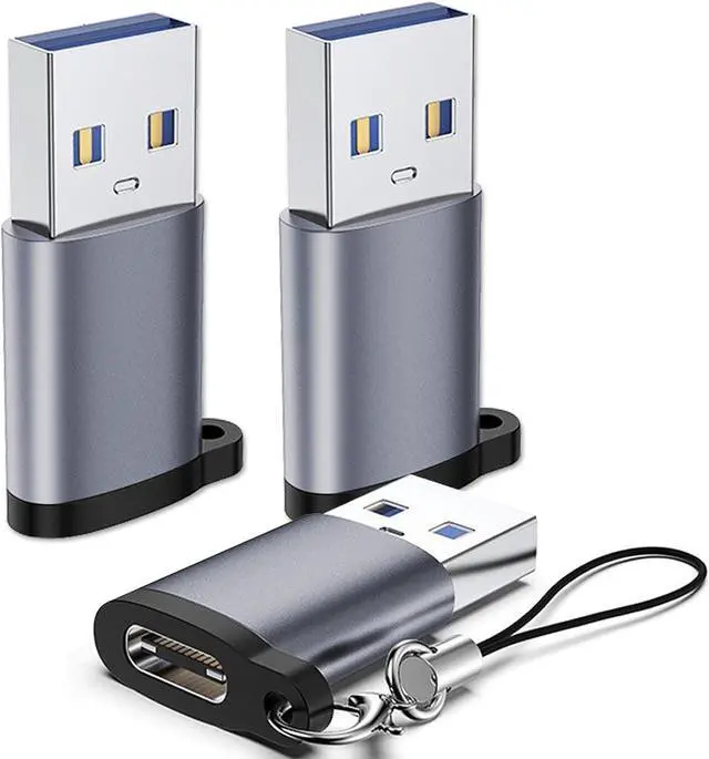 Main image of USB C Female to USB Male Adapter 3 Pack USB C to USB 3.0 Adapter Type C to USB A Charger Cable Converter Compatible for  Watch iPhone 15 14 13 AirPods 3 MacBook  Galaxy Google Car