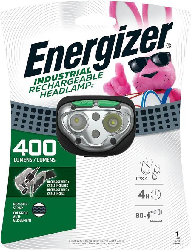 Alt view image 2 of 4 - Energizer LED Rechargeable Headlamp Flashlight, 15-Hour Run Time, 400 Lumens (Charging Cable Included)