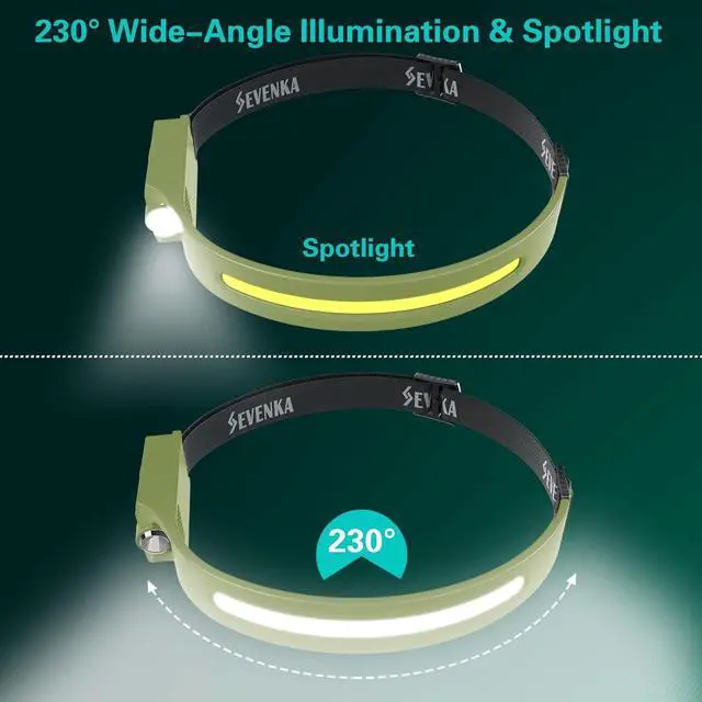 Alt view image 4 of 7 - Rechargeable Headlamp Flashlights Bright LED Headlamps 230° Wide Beam & Spot Light 1000 Lumen Sensor Mode 2.4oz Lightweight Head Lamp with Clips for Hardhat Camping Hiking