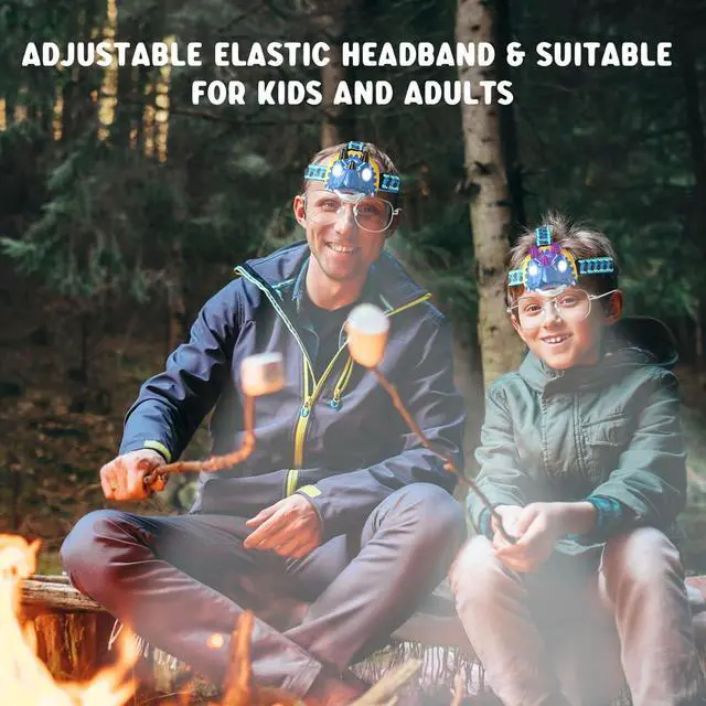 Alt view image 5 of 7 - LED Headlamp Flashlight for Kids Roar & Mute Mode Outdoor Head Lamp Toy for Boy Girl 4 oz Lightweight Headlight Camping Accessories Chritmas Stocking Stuffers-Battery Included