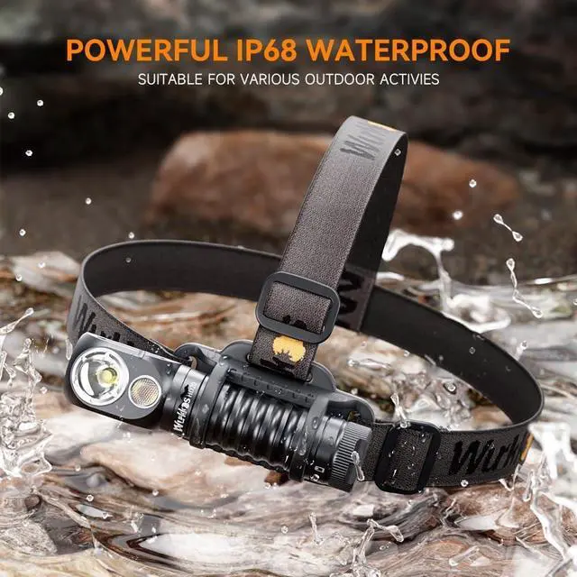 Alt view image 6 of 7 - HD20 Rechargeable Headlamp Flashlight Spotlight&Floodlight Right Angle Flashlight Max 2000Lumen Super Bright Headband Flashlight IP68 Waterproof Head Light for Camping Running