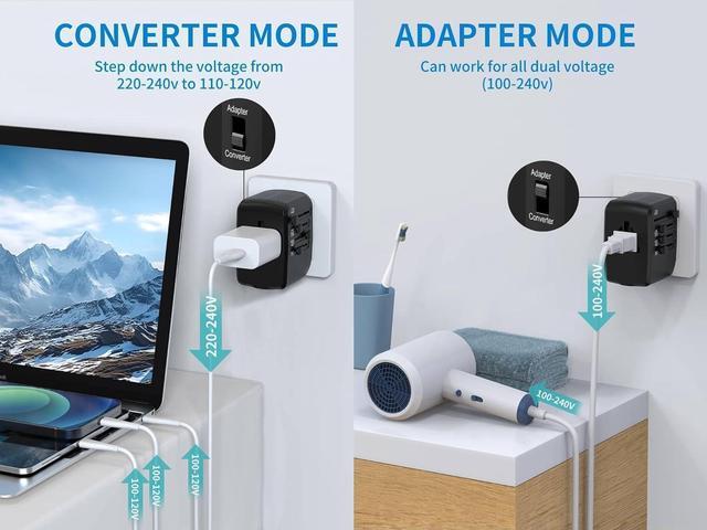 Alt view image 3 of 7 - Travelconverter Adapter Voltage Converter That Steps Down 230 Volts to 120 Volts for use in Over 200 Countries Including The U.S. U.K. Europe and Australia