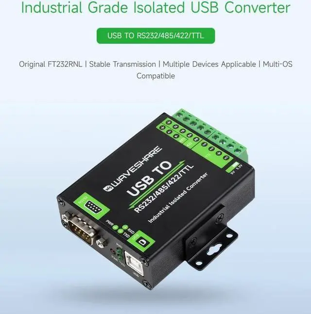 Alt view image 3 of 7 - FT232RNL USB to RS232/485/422/TTL Interface Converter Industrial Isolation