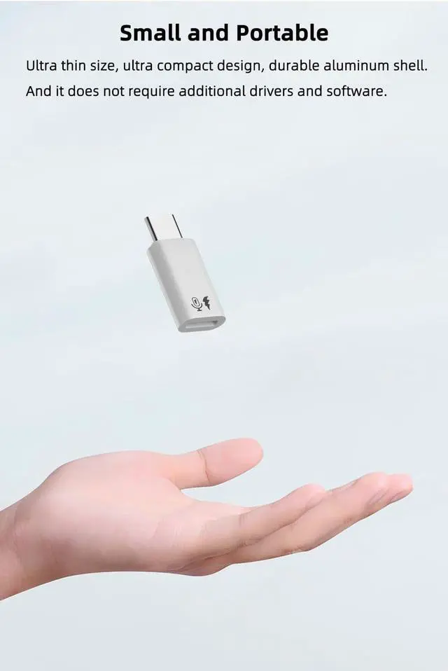 Alt view image 6 of 6 - 2 Pack USB C to Lavalier Microphone Adapter Type C Male Converter for iPhone Wireless Lavalier Microphone iPhone 16/15 Series iPad Air/Pro Not for Headphone and Data